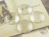 CLEAR GLASS | platte glas transparante cabochon 25mm | 20 stuks plakstenen