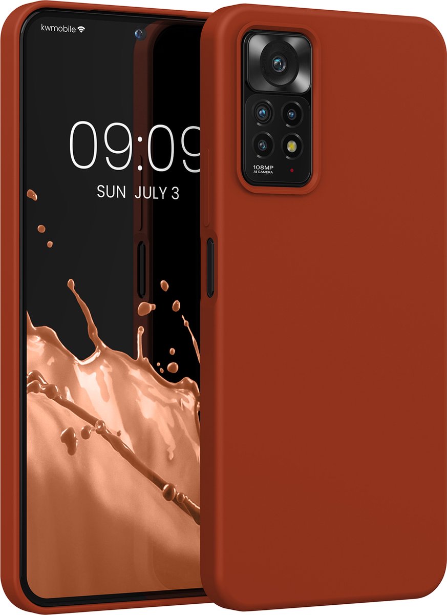 kwmobile telefoonhoesje voor Xiaomi Redmi Note 11 Pro / Note 11 Pro (5G) - Hoesje met siliconen coating - Smartphone case in kaneelbruin