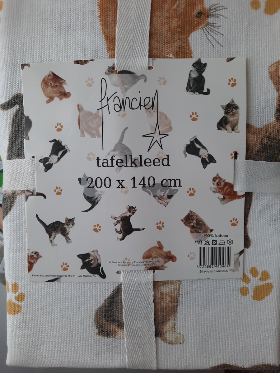 Tafelkleed Franciens katten 200x140 cm - Gezellig tafellaken met katten en poezen van Francien