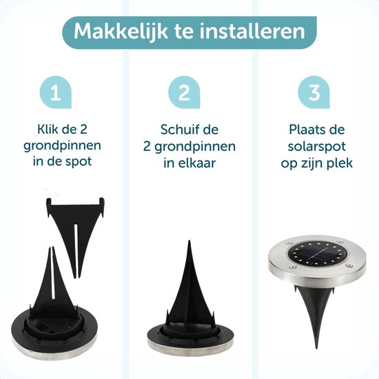 Meihua Solar spots, 4 stuks, tuinverlichting op zonne-energie, IP66 waterdicht, voor buiten, met grondpen, 3 kleurtemperaturen instelbaar: 2700 K/4000 K/6000 K, voor tuinen, struiken en bomen