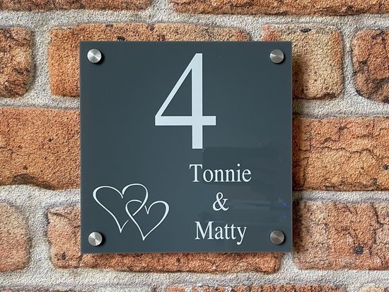 Porte d'entrée avec plaque signalétique Anthracite