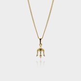 Drietand Hanger Ketting - Gouden Trident Pendant Ketting - 50 cm lang - Ketting Heren met Hanger - Griekse Mythen - Olympus Jewelry