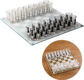 Cheqo® Schaakbord met Drankspel - Schaken - Schaak Bord - Drinkspel - Met 31 Shotglaasjes - 35x35cm