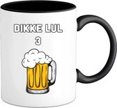 Dikke lul 3 bier - Bier kleding cadeau - bierpakket kado idee - grappige bierglazen drank feest teksten en zinnen - Mok - Zwart