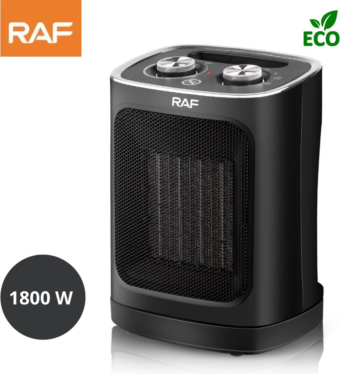 RAF® R-1188 - Elektrische Kachel - Energiezuinig - 1800W - Vrijstaand - Keramische Kachel - Antiverhitting - Kantelbeveiliging - Ventilatormodus