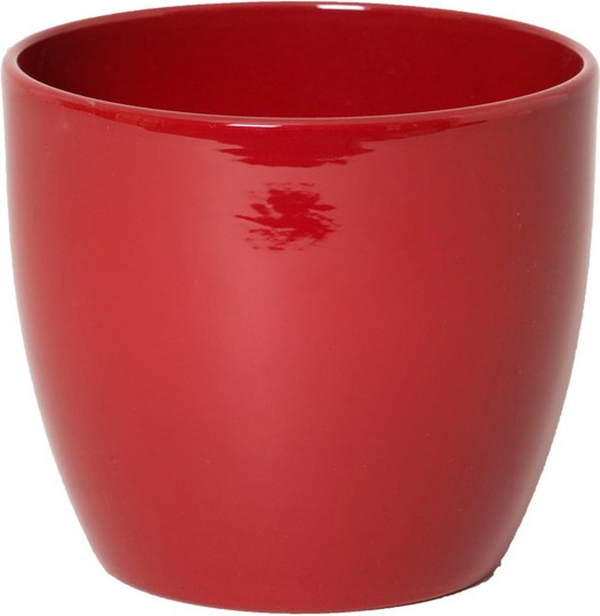 Bloempot in kleur glanzend wijnrood keramiek voor kamerplant H13.5 x D15.5 cm- plantenpotten binnen