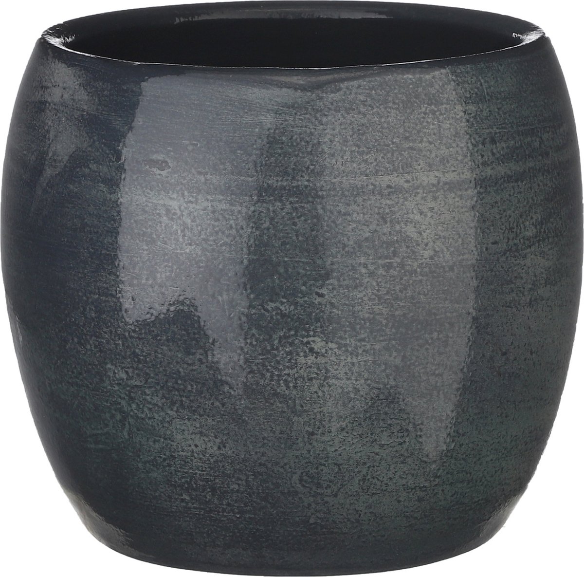 Mica Decorations Bloempot - donkerblauw - keramiek - 30 x 18 cm - plantenpotten binnen