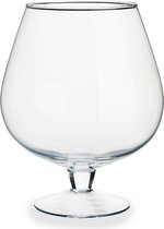 Glazen wijnglas/decoratie vaas 19 x 23 cm - Glazen transparante vazen