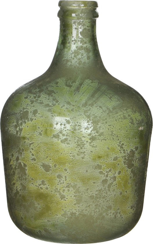 Helderheid kiezen shuttle Groene antieklook fles vaas/vazen van glas 27 x 42 cm - Diego -... | bol.com