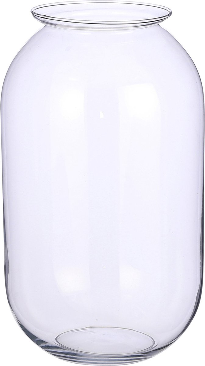 Mica Decorations bloemenvaas- transparant - van glas - D19 x H30 cm - boeketten - siertakken - 8.5 liter