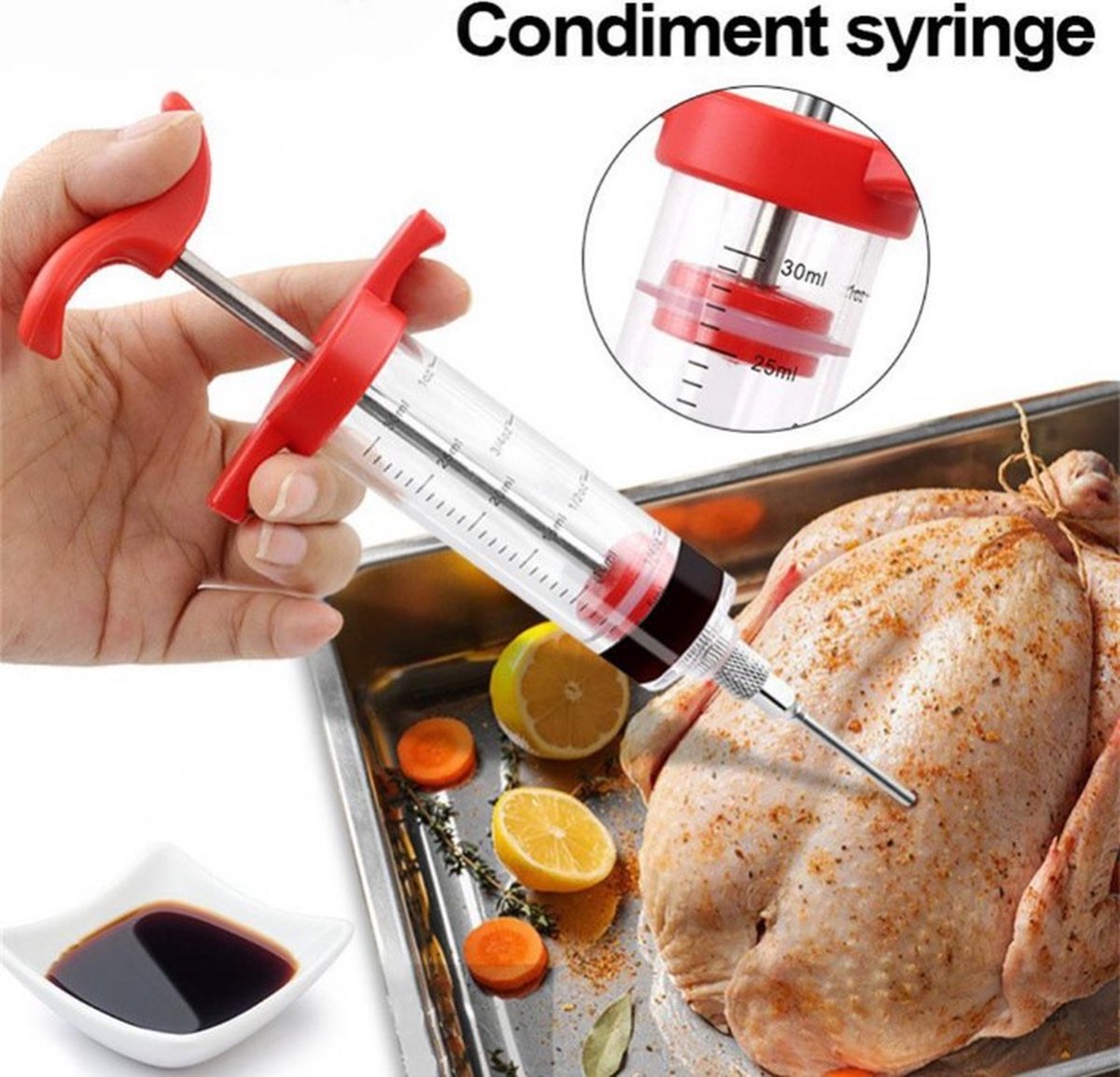 Culi-N-Air Marinade Injectiespuit Set - Injector voor de Keuken, BBQ, Smoker - Vlees