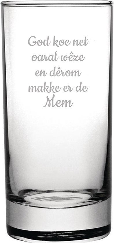 Verre long drink gravé - 28.5cl - God cow just oaral wêze en dêrom makke er de Mem
