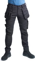 BITCO OISE Werkbroek Heren Stretch - Zwart - Waterafstotende en Olieafstotende Kniebeschermerzakken Verstevigd met CORDURA®