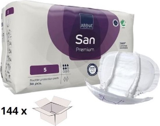 ABENA San 5, insert 144x, à porter en sous- Sous-vêtements ajusté - pour miction légère à modérée - absorption 1200 ml