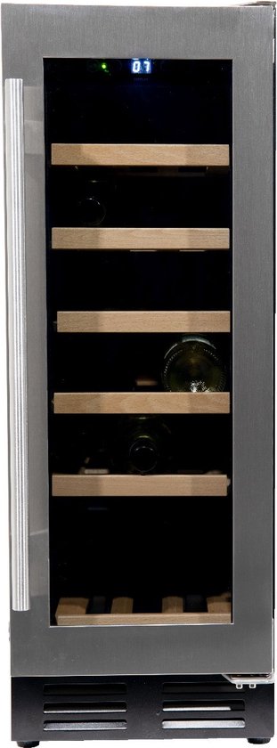Koelkast: Vinata Premium Wijnklimaatkast Tenibres - Vrijstaand en Onderbouw - RVS - 18 flessen - 82 x 29.5 x 57.5 cm - Glazen deur, van het merk Vinata
