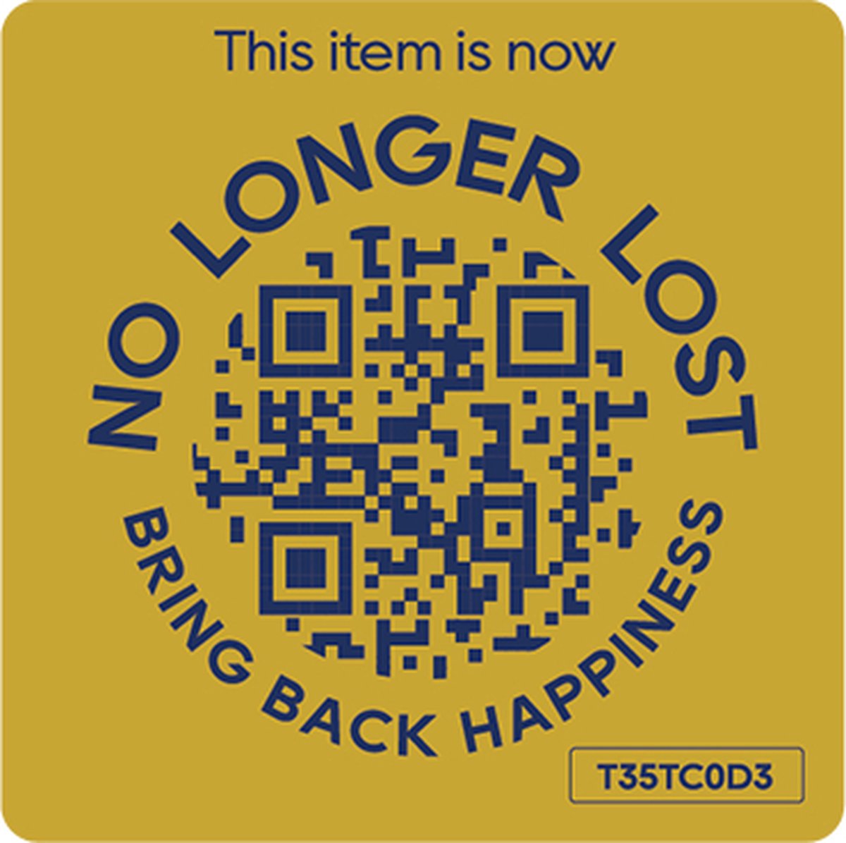 NoLongerLost - Koffer Stickers (x2) - Slimme Sticker groot vierkant (4,5 cm x 4,5 cm)- Off white - Unieke QR code - Tracking
