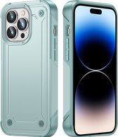 Mobigear Hoesje geschikt voor Apple iPhone 14 Pro Telefoonhoesje Hardcase | Mobigear Slim Armor Backcover Shockproof | Schokbestendig iPhone 14 Pro Telefoonhoesje | Anti Shock Proof - Turquoise