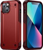 Mobigear Hoesje geschikt voor Apple iPhone 14 Plus Telefoonhoesje Hardcase | Mobigear Slim Armor Backcover Shockproof | Schokbestendig iPhone 14 Plus Telefoonhoesje | Anti Shock Proof - Rood