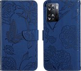 Mobigear Telefoonhoesje geschikt voor Realme Narzo 50 5G Hoesje | Mobigear Butterfly Bookcase Portemonnee | Pasjeshouder voor 3 Pasjes | Telefoonhoesje voor Pinpas / OV Kaart / Rijbewijs - Blauw
