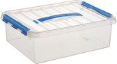 Sunware - Q-line opbergbox 12L transparant blauw - 40 x 30 x 14 cm