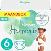 Pampers - Harmonie Pure - Taille 6 - Boîte mensuelle - 116 couches