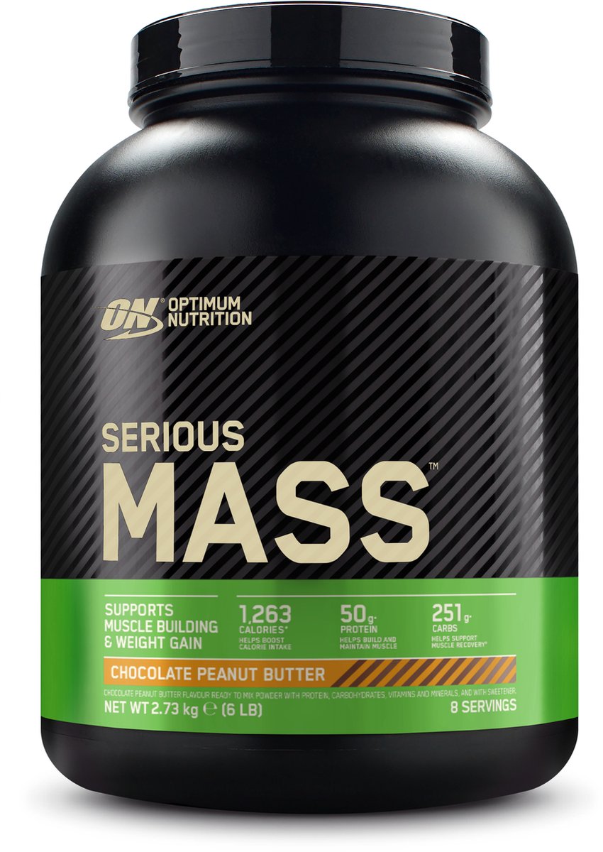 Goedkoopste Optimum Nutrition Serious Mass - Chocolate Peanut Butter - Mass Gainer - Weight Gainer - 2727 gram (8 servings