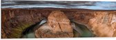 WallClassics - Dibond - Horseshoe Bend  - 120x40 cm Foto op Aluminium (Wanddecoratie van metaal)