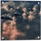 WallClassics - Tuinposter – Donkere Wolken in de Lucht - 50x50 cm Foto op Tuinposter  (wanddecoratie voor buiten en binnen)