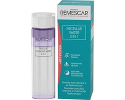 Remescar Micellair Water 3 in 1 - Gezichtsreiniger met vitamine C en Hyaluronzuur, Make Up Remover voor intensieve reiniging van de huid en verwijdering van onzuiverheden, Face Wash voor hydratatie en reiniging, 200 ml