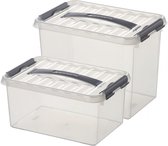 Sunware Opberg boxen set van 6x - kunststof met deksel in 6 en 9 Liter