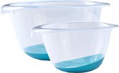 Whitefurze Beslagkommen set - 2x stuks - 2 liter en 6 liter - blauw