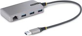 StarTech.com Hub USB 3 Ports - 3x Ports USB-A - Gigabit Ethernet (RJ45) - Mini Hub USB 3.0 5Gbps - Alimentation par Bus - Hub USB pour PC Portable, Câble de 30cm - Répartiteur USB (5G3AGBB-USB-A-HUB)