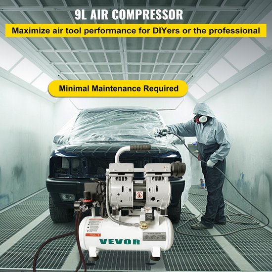 Stille Luchtcompressor - Draagbare Luchtcompressor - Bandenspanning - Olievrij - 25L - 750W — afbeelding 5