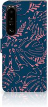 Smartphone Hoesje Sony Xperia 1 IV Bookcase Palm Leaves