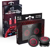 ProFPS Duo Pack pour PlayStation 4 (PS4) - Accessoires de jeu - Câble de charge pour manette Micro USB - Performance Thumbsticks Bombed