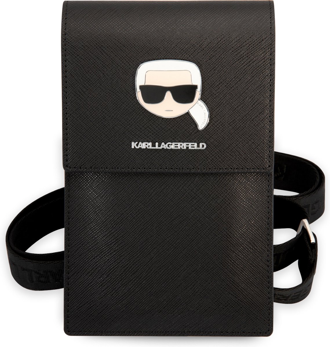 Karl Lagerfeld Universal phone pouch - Karl's Head - Zwart