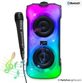 PartyFunLights - Set de fête karaoké Bluetooth - La façade LED change de couleur - avec microphone - effets lumineux
