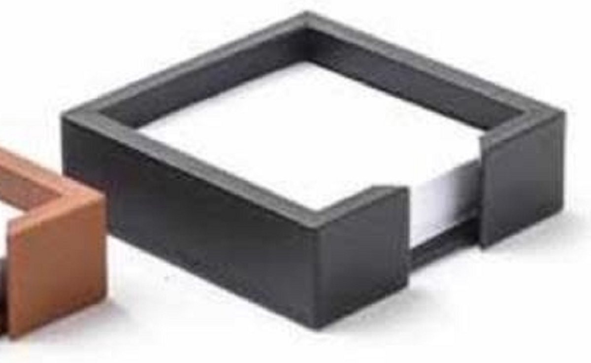 Pinetti - Lederen memoblokhouder - coffee