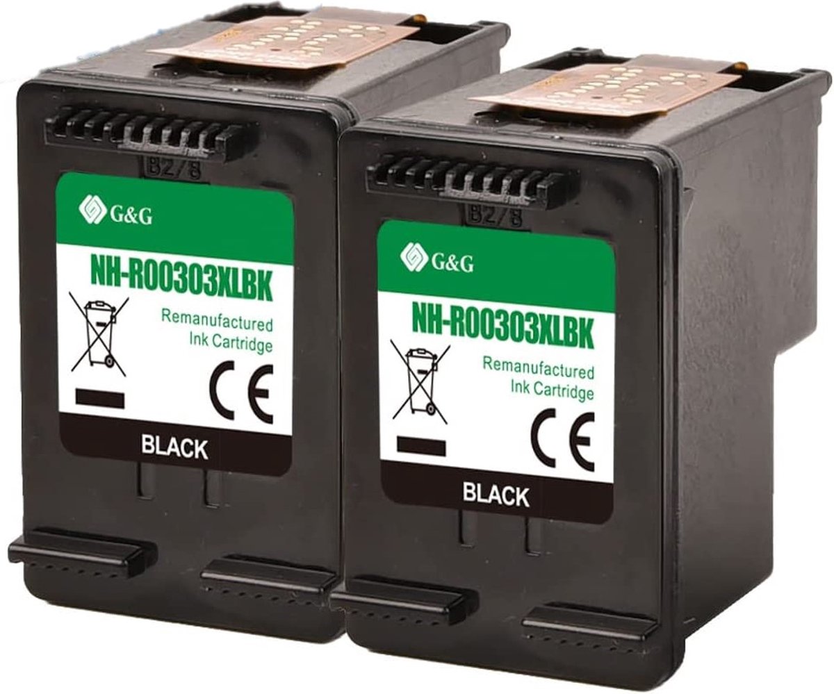 G&G 303XL inktcartridges compatibel met HP 303 XL Hoge Capaciteit / 2-pack Zwart