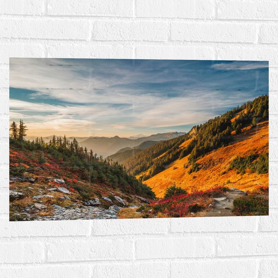 WallClassics - Muursticker - North Cascades National Park - 75x50 cm Foto op Muursticker