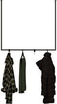 Porte-manteau TULUM 100cm - HOYA Living (porte-manteau de plafond en acier noir - porte-serviettes - porte-vêtements)