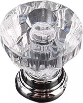 Diamant Knopjes, 10 Stuks voor Laden - Glas Glazen Kristal Deur Knop Knoppen Knopje Knopjes /  17,8 x 18 mm Zilver