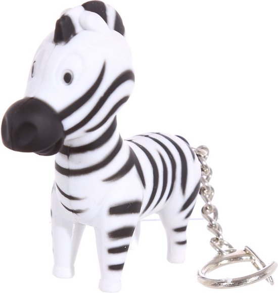 sleutelhanger Zoo Zebra met led licht en geluid