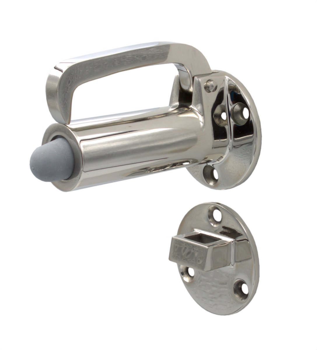 Deurvastzetter - met valhaak - 102mm - Rvs gepolijst - Rvs 316 - S&B - N-251501.4
