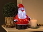 Kerstman - Verlicht met LED - 25cm - 17 Witte lampen -Batterijen niet inbegrepen