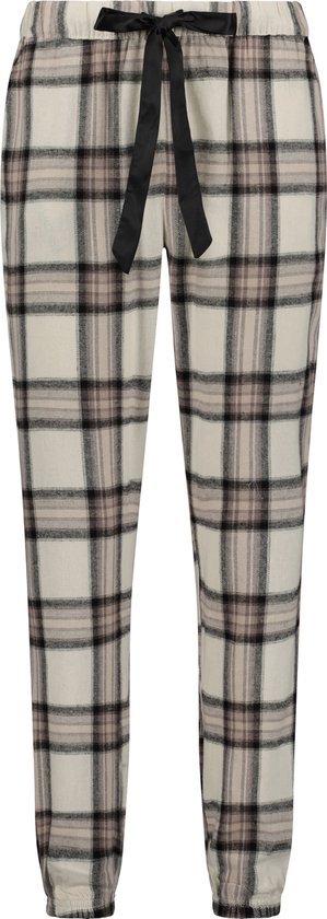 Hunkemöller Dames Nachtmode Pyjamabroek Check - Beige - maat S