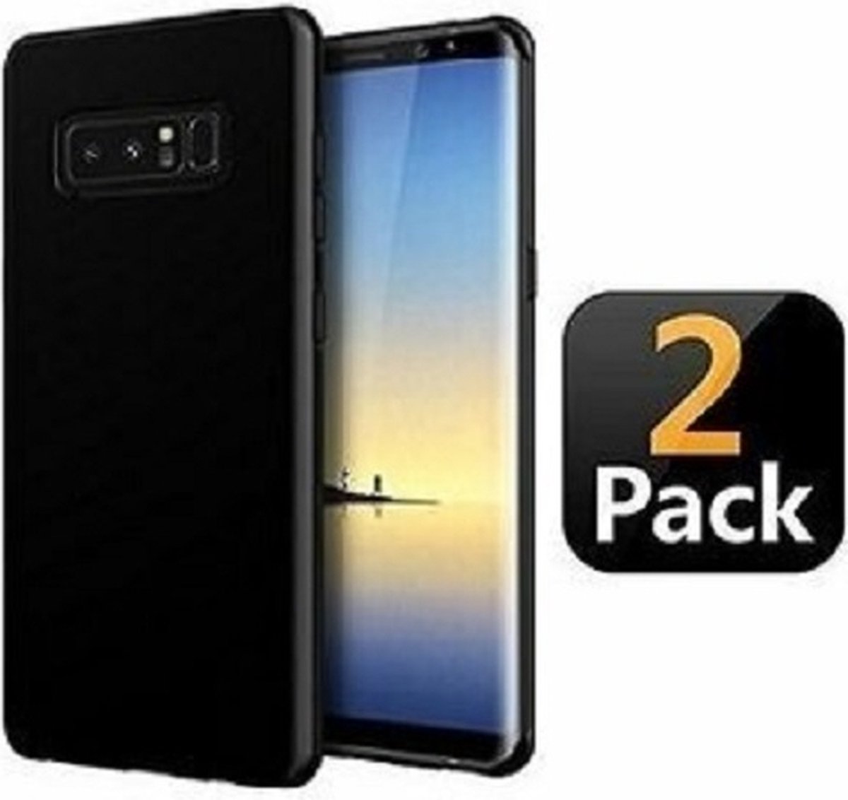 Samsung Note 8 Hoesje Siliconen TPU Zwart 2x