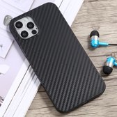 Carbon Fiber Texture PP beschermhoes voor iPhone 12 Pro Max (zwart)