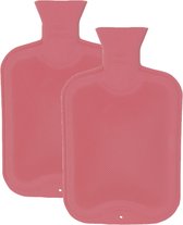 Home & Styling Kruik - 2x stuks - rubber - roze - 2 liter