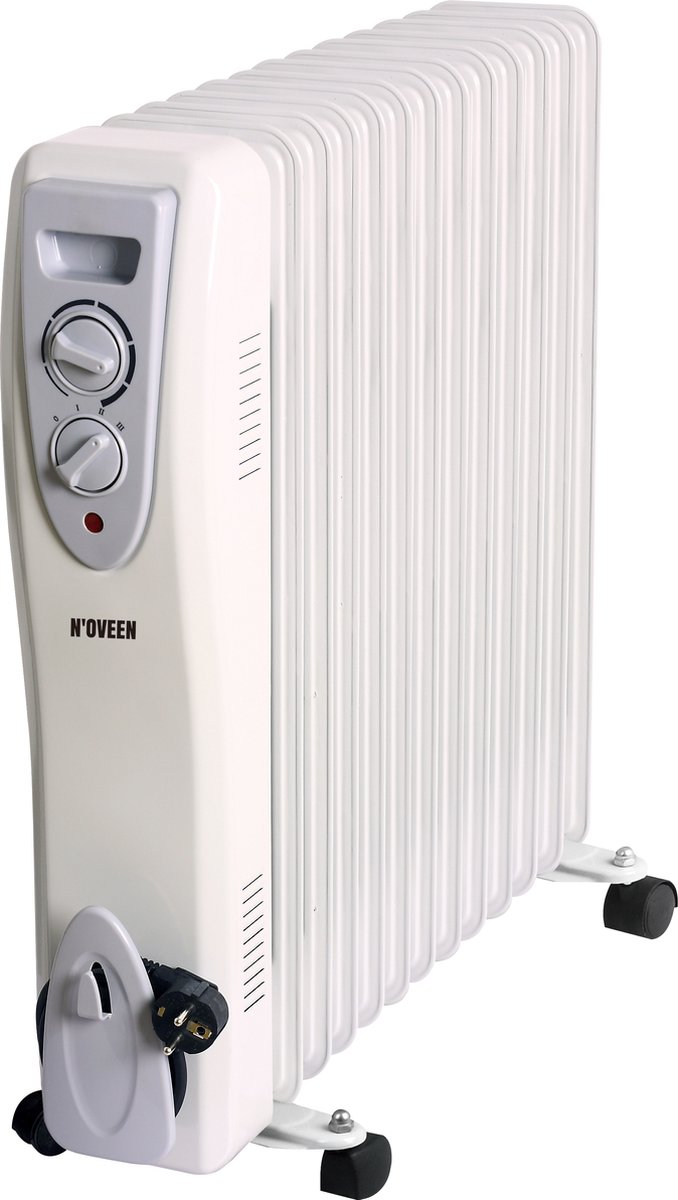 NOVEEN OH13 Olieradiator - Elektrische verwarming - Thermostaat - 3 Standen - tot 3000W - Wit
